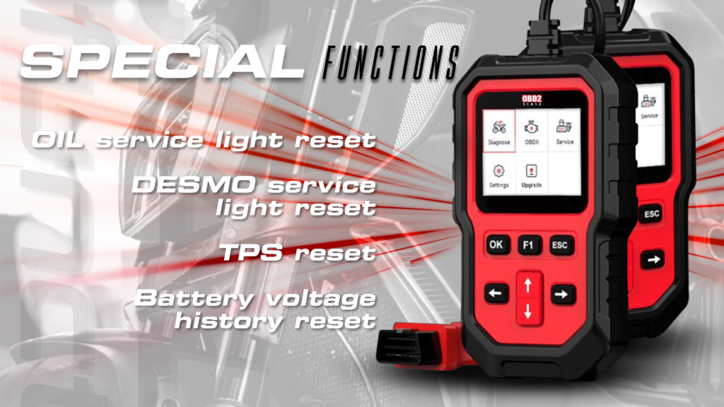 Ducati Motorcycle Scan Tool Special Functions